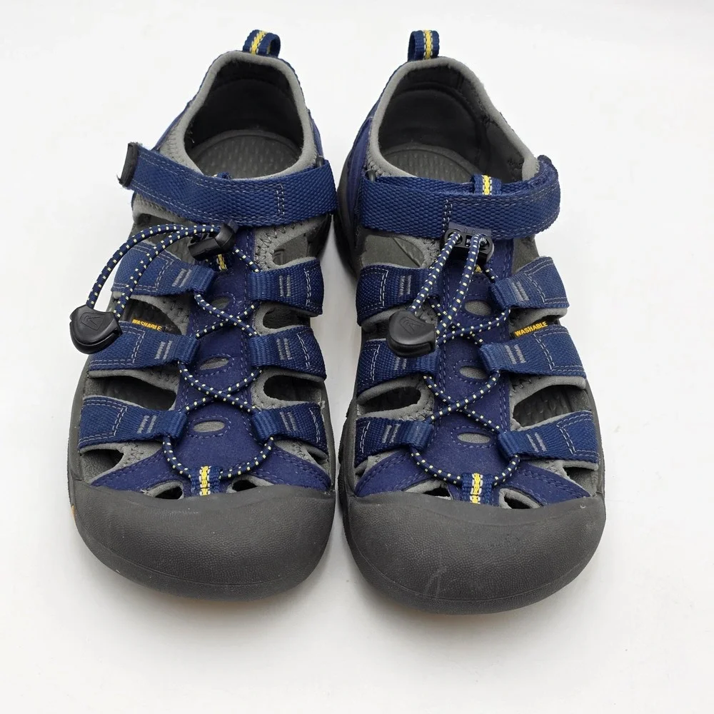 Keen Newport H2 Waterproof Outdoor Hiking‎ Boys Youth Sandals Navy Yellow Size 5